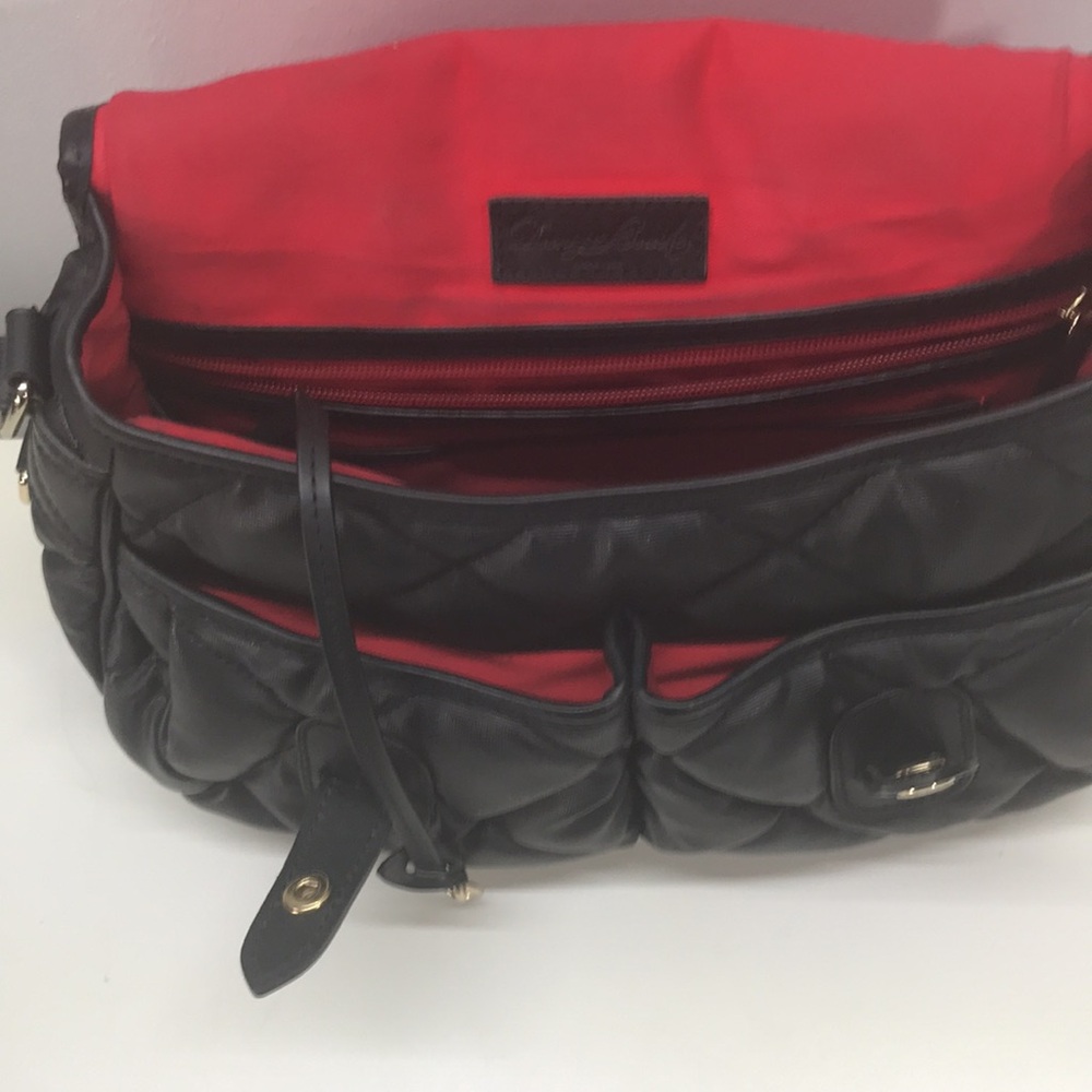 Dooney & Bourke Black Quilted Nylon/Leather Crossbody Purse - Picture 7 of 14